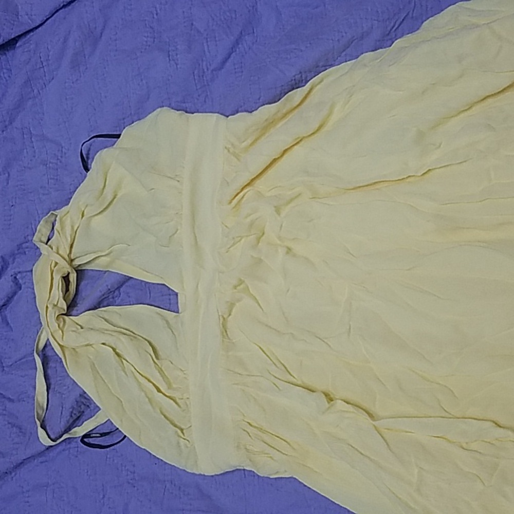 FOREVER 21 Yellow Halter Maxi Dress